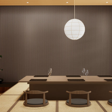 Akoestische Suede Space Panelen 280x60 cm - Chique Mokka