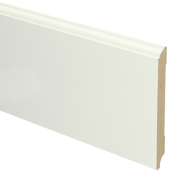 MDF Eigentijdse plint 120x12 wit voorgel. RAL 9010