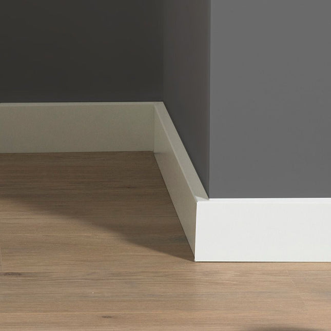 Moderne Plint MDF  90x15 RAL 9010 Zuiver Wit