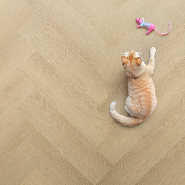 Mira Klik PVC Silva Visgraat - Beige Oak