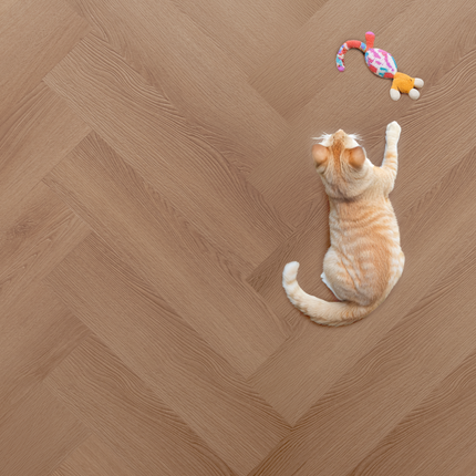 Mira Klik PVC Silva Visgraat - Brown Oak