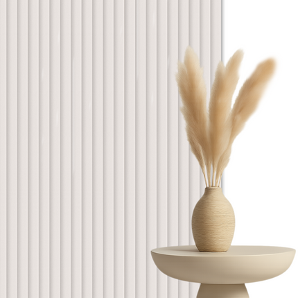 Akoestische Suede Solid Panelen 280x60 cm - Snow Beige