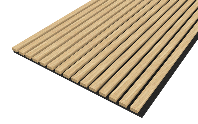Akupanel Eiken Naturel 270 x 60 cm Lattenwand Akoestische wandpanelen