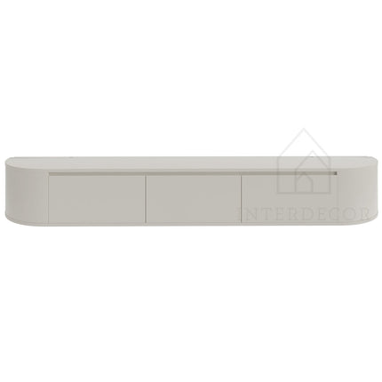 Aura curved TV-Meubel zwevend beige 240 cm