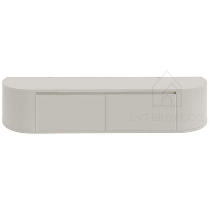 Aura curved TV-Meubel zwevend beige 180 cm