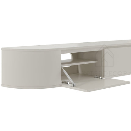 Aura curved TV-Meubel zwevend beige 280 cm