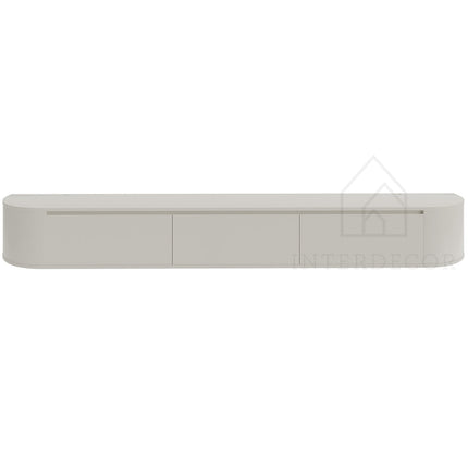 Aura curved TV-Meubel zwevend beige 280 cm