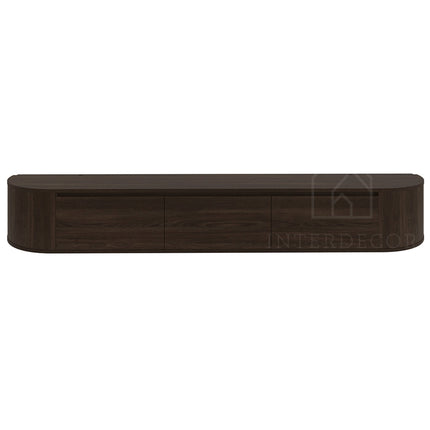 Aura curved TV-Meubel zwevend walnut 240 cm