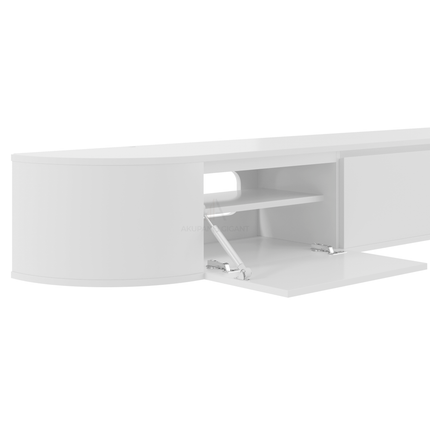 Aura curved TV-Meubel zwevend wit 180 cm