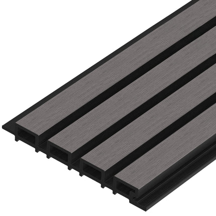 Composiet Gevelbekleding Grijs Lattenwand Wandpanelen 290 x 22 cm | Set van 4 stuks