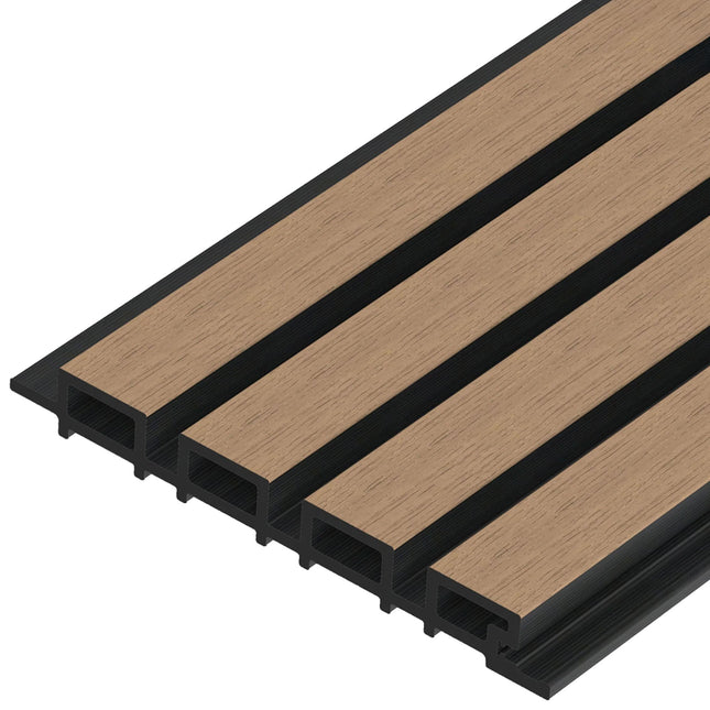 Composiet Gevelbekleding Mokka Lattenwand Wandpanelen 290 x 22 cm | Set van 4 stuks