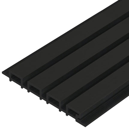 Composiet Gevelbekleding Zwart Lattenwand Wandpanelen 290 x 22 cm | Set van 4 stuks