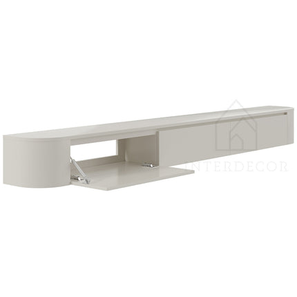 Dulce curved TV-Meubel zwevend beige 280 cm