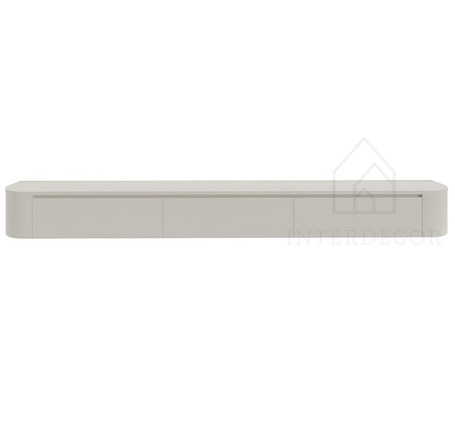 Dulce curved TV-Meubel zwevend beige 280 cm