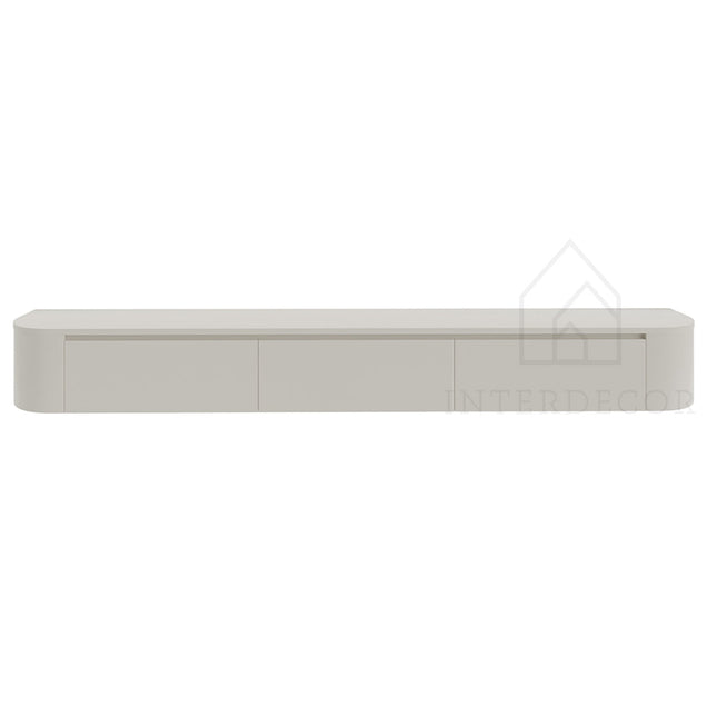 Dulce curved TV-Meubel zwevend beige 240 cm