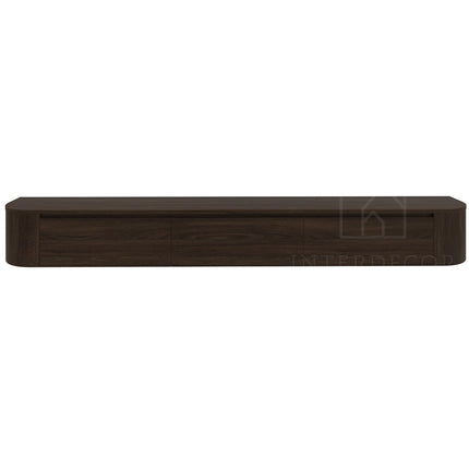 Dulce curved TV-Meubel zwevend walnut 240 cm