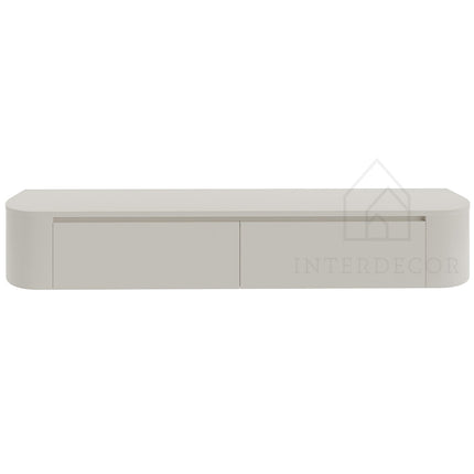 Dulce curved TV-Meubel zwevend beige 180 cm