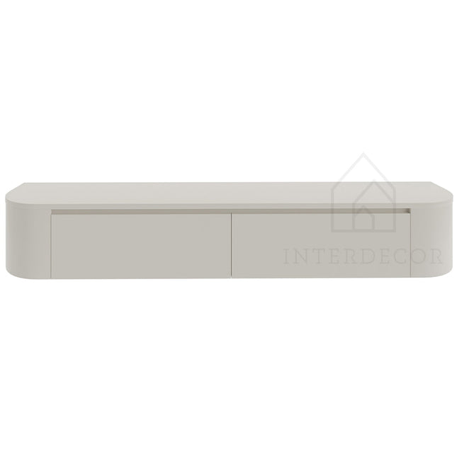 Dulce curved TV-Meubel zwevend beige 180 cm