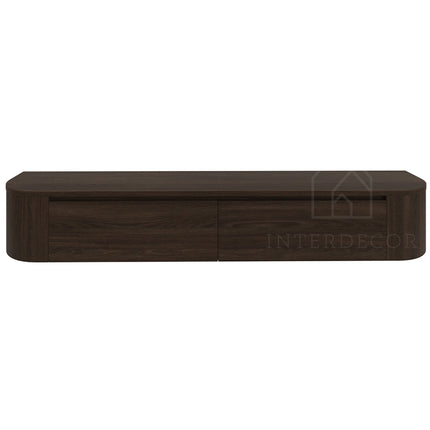 Dulce curved TV-Meubel zwevend walnut 180 cm