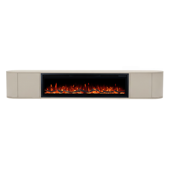 Nova haardmeubel curved zwevend beige 200 cm