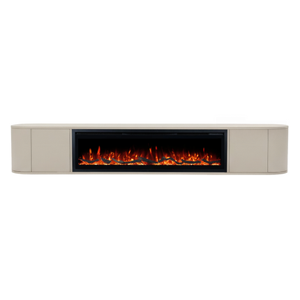 Nova haardmeubel curved zwevend beige 280 cm