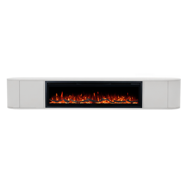 Nova haardmeubel curved zwevend wit 240 cm