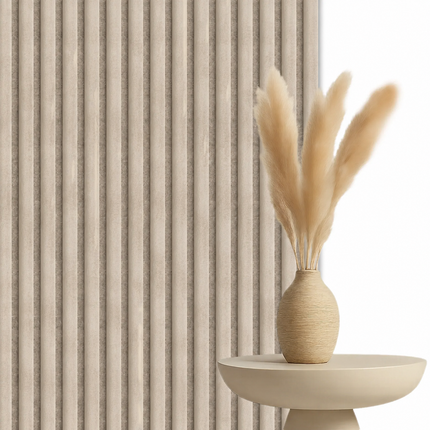 Akoestische Brushed Suede Space Panelen 280 x 60 x 2.1 cm - Beige