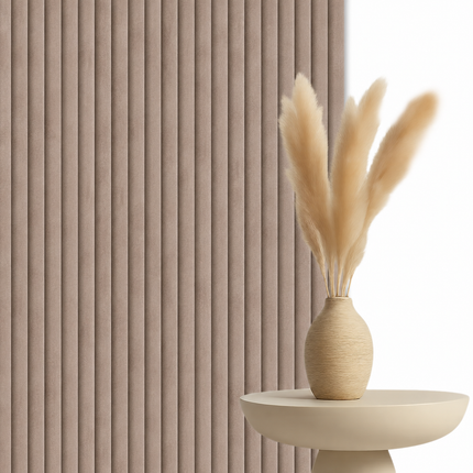 Akoestische Brushed Suede Solid Panelen 280 x 60 x 2.4 cm - Mokka