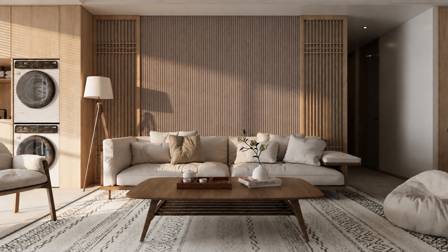 Akoestische Brushed Suede Solid Panelen 280 x 60 x 2.4 cm - Mokka