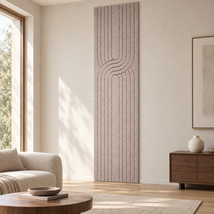 Akoestische Viltpanelen Japandi 280 x 60 cm - Beige