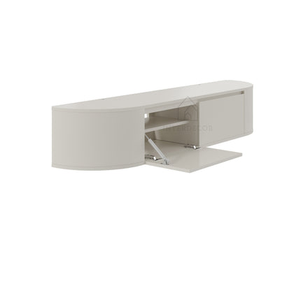 Elegance Collection Japandi Aura Curved TV Meubel zwevend Beige
