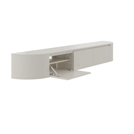 Elegance Collection Japandi Aura Curved TV Meubel zwevend Beige