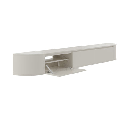 Elegance Collection Japandi Aura Curved TV Meubel zwevend Beige