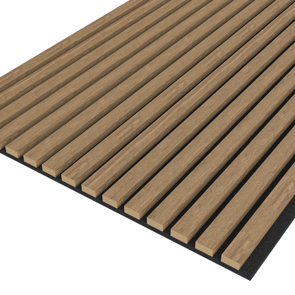 Akupanel Eiken Mokka 270 x 60 cm Lattenwand Akoestische wandpanelen