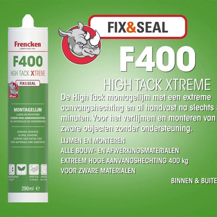 Frencken Montagelijm Lijmkit High Tack Xtreme 290ml F400 Fix & Seal