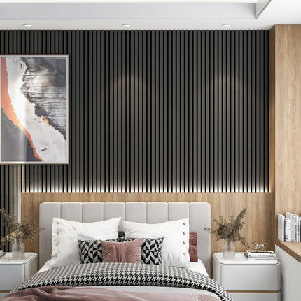 Akoestische panelen 300 x 60 x 2.2 cm - Eiken Zwart