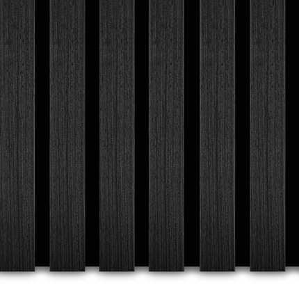 Akupanel Eiken Zwart 60 x 60 cm Lattenwand Akoestische wandpanelen