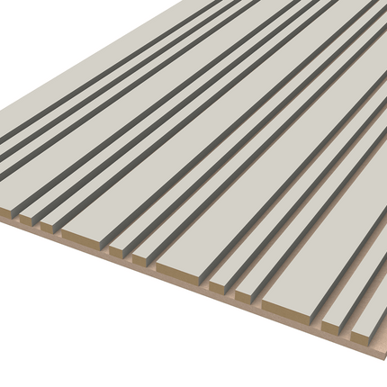 Akupanel Akoestische Wandpanelen Lattenwand Tripple Akupanelen 270 x 60 cm Beige on Beige